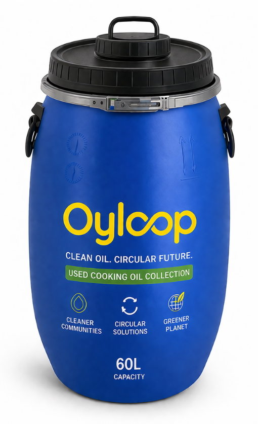 Oyloop used cooking oil collection barrel